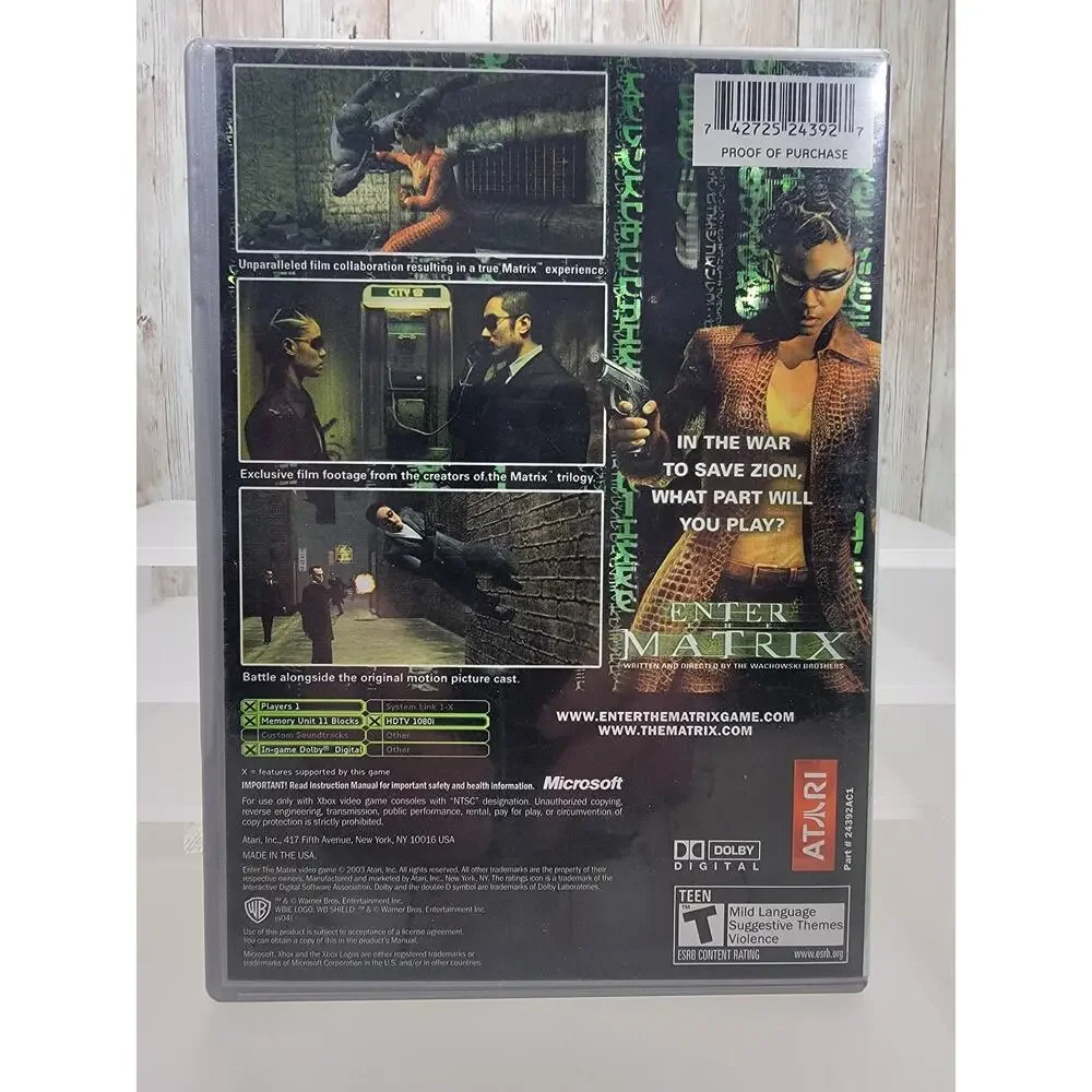 Enter the Matrix Platinum Hits Original Xbox CIB Tested and Working